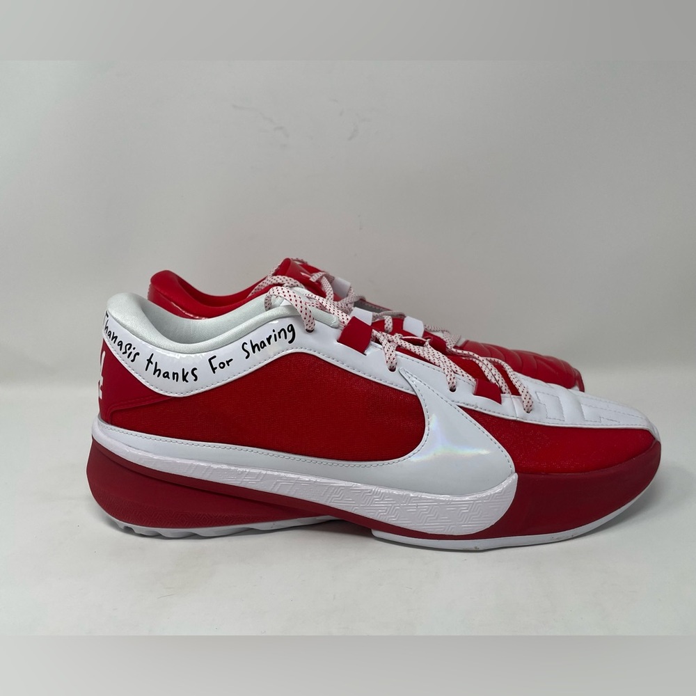Nike Zoom Freak 5 Basketball Shoes Red White Black Giannis Size 11.5 FV1933 600 - Picture 6 of 14